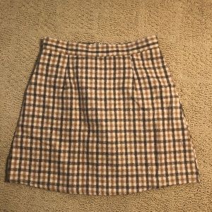 A-line plaid skirt